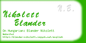 nikolett blander business card